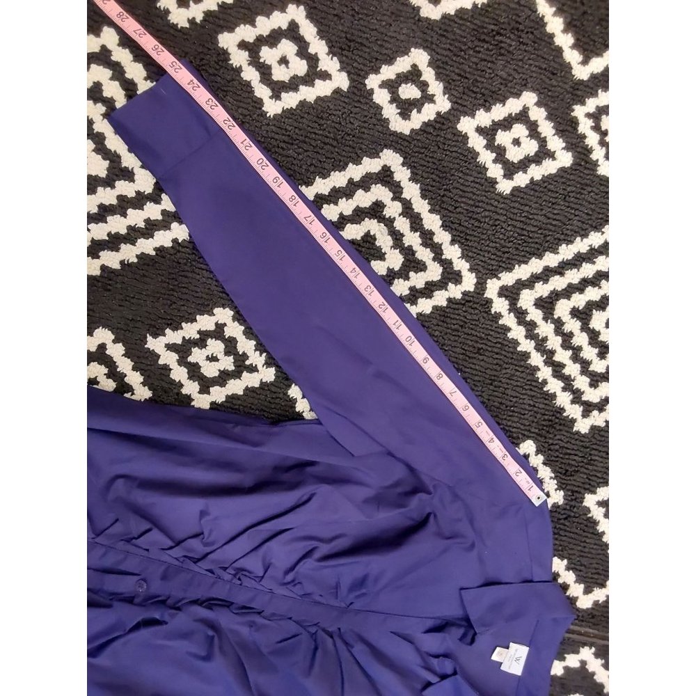 Worthington Women's Dark Purple Long Sleeve Ruched Stretch Dress Shirt. Sz XL - Picture 11 of 14